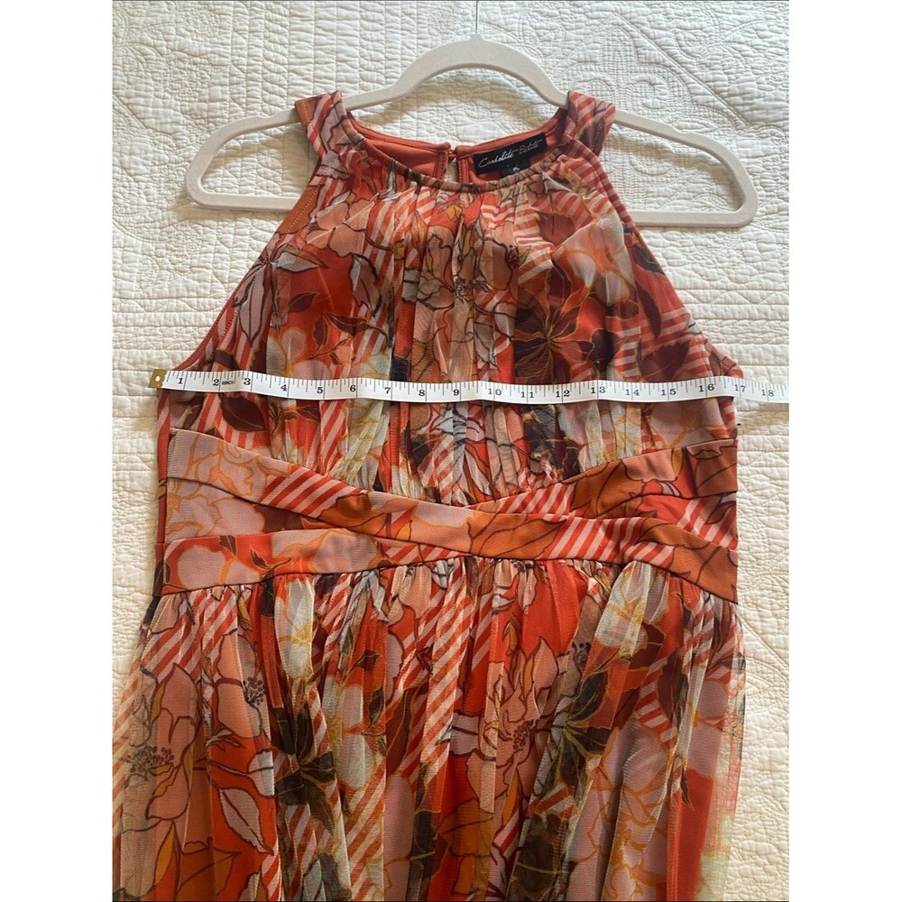 Candalite Petite FLORAL Halter Maxi Dress in Rust Orange, Yellow & Brown Sz LP - Picture 10 of 11